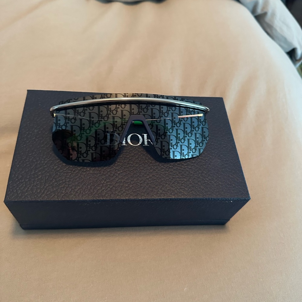 Dior Mirror Logo Shield Sunglasses
